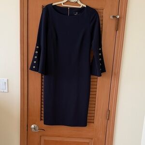 Ronni Nicole Navy Dress with Gold Eyelets